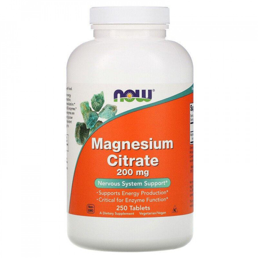 Магний цитрат "Magnesium Citrate", Now Foods, 200 мг, 250 таблеток