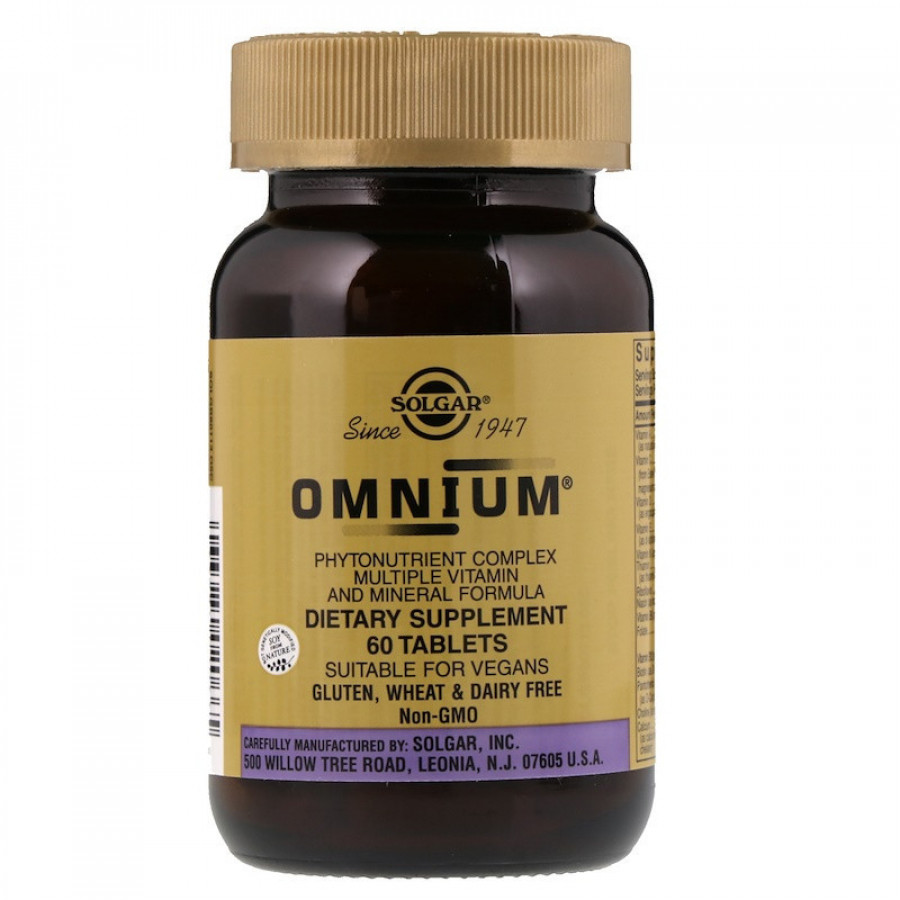 Omnium, комплекс фитонутриентов, формула с витаминами и минералами, Solgar, 60 таблеток