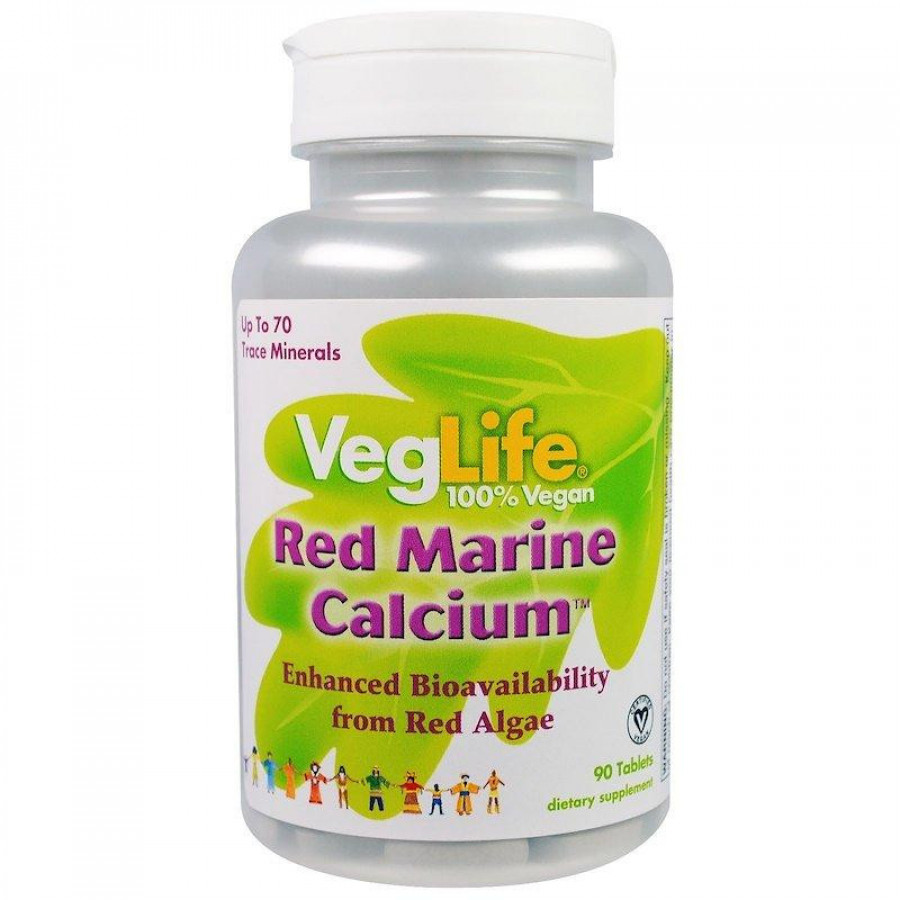 Кальций из красных водорослей, Red Marine Calcium, VegLife, 90 таблеток