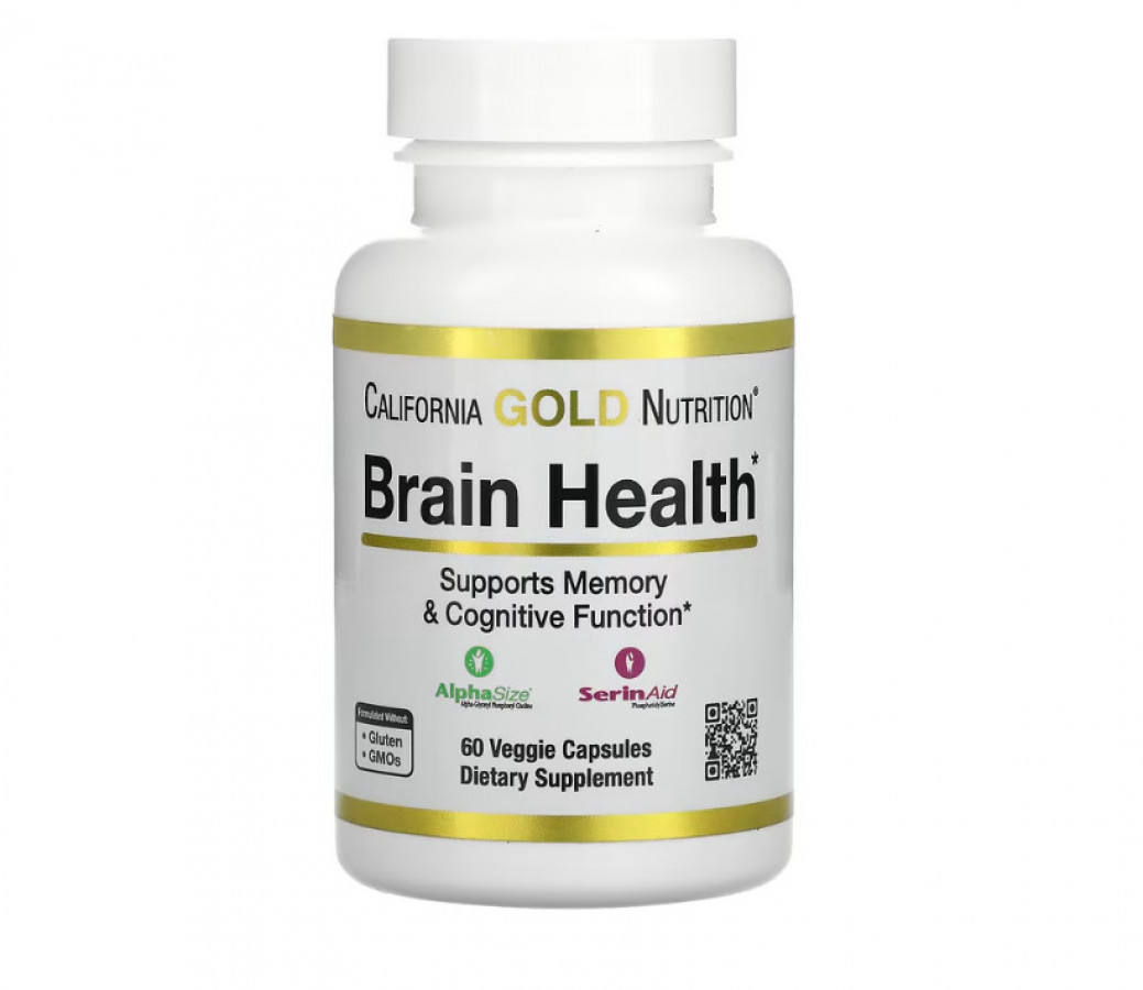 Комплекс для памяти и когнитивного здоровья "Brain Health" California Gold Nutrition, 60 капсул