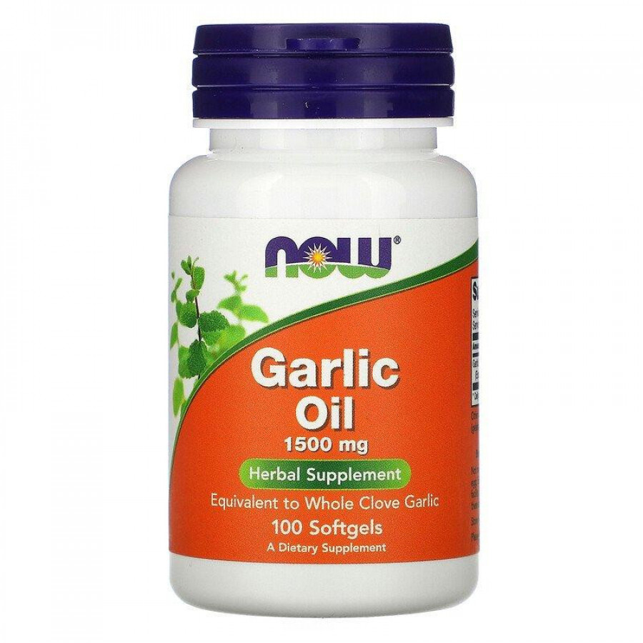Чесночное масло "Garlic Oil" Now Foods, 1500 мг, 100 капсул
