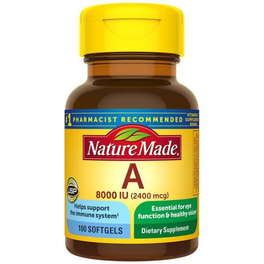 Витамин A "Vitamin A" Nature Made, 2400 мкг, 100 капсул
