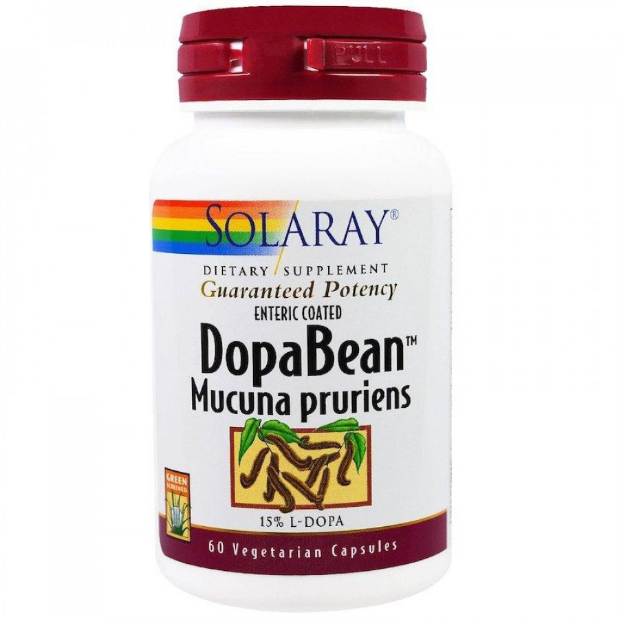 Мукуна жгучая "DopaBean mucuna pruriens" Solaray, 60 капсул