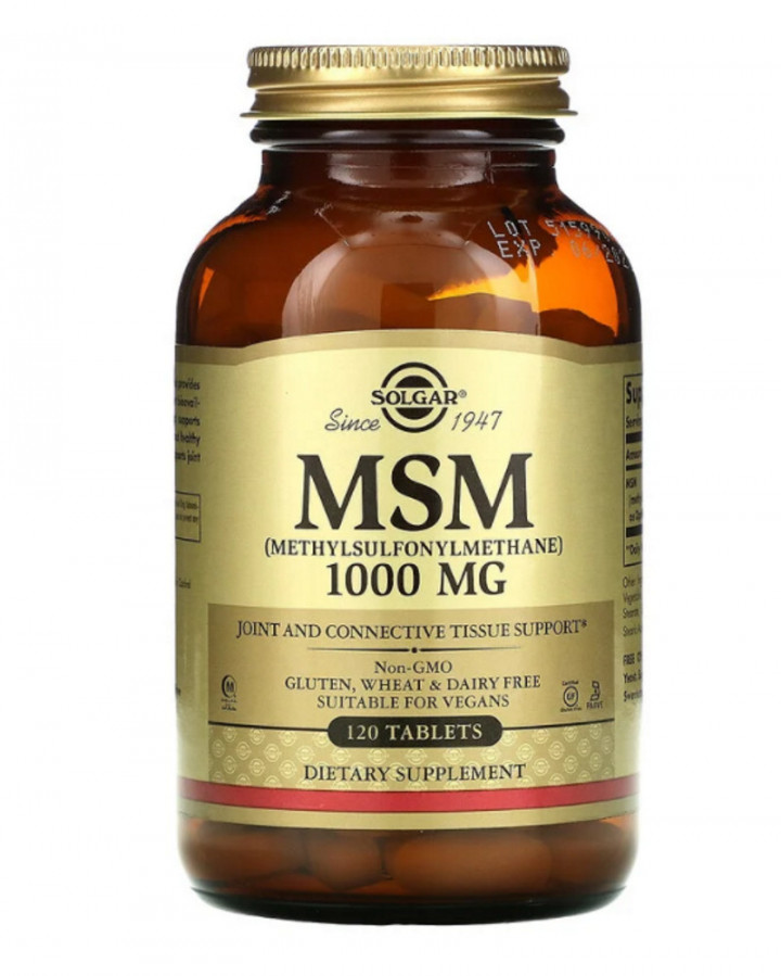 МСМ "MSM" 1000 мг, Solgar, 120 таблеток