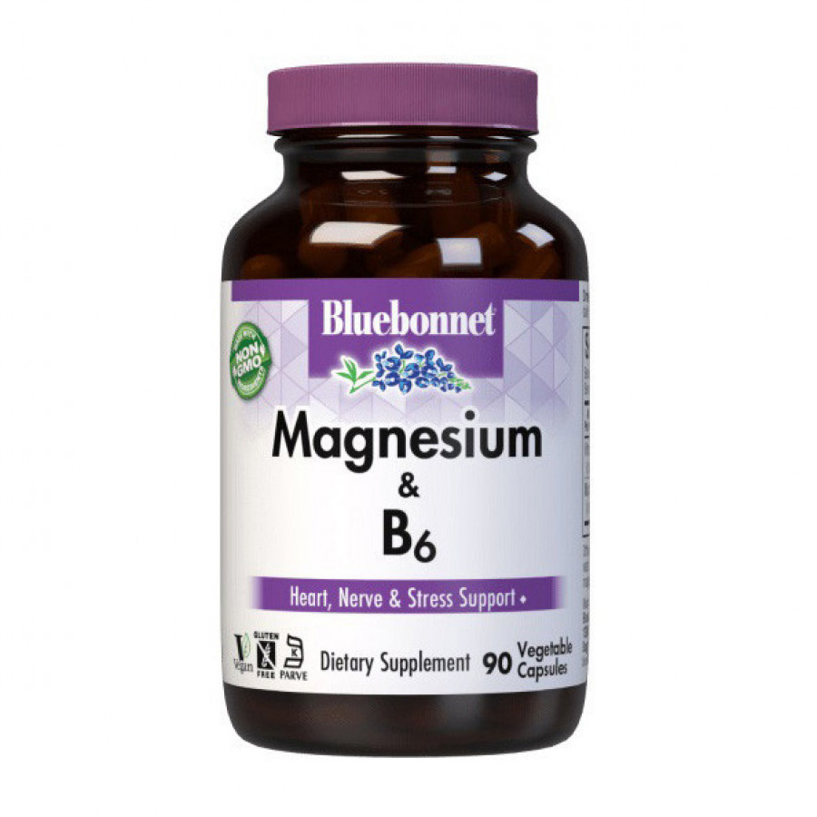 Магний с витамином В6 "Magnesium & B6" Bluebonnet Nutrition, 90 капсул