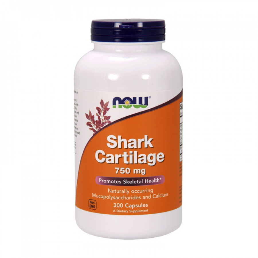 Акулий хрящ Shark Cartilage, Now Foods, 750 мг, 300 капсул