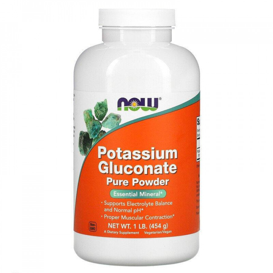 Глюконат калия "Potassium Gluconate Pure Powder" Now Foods, 454 г