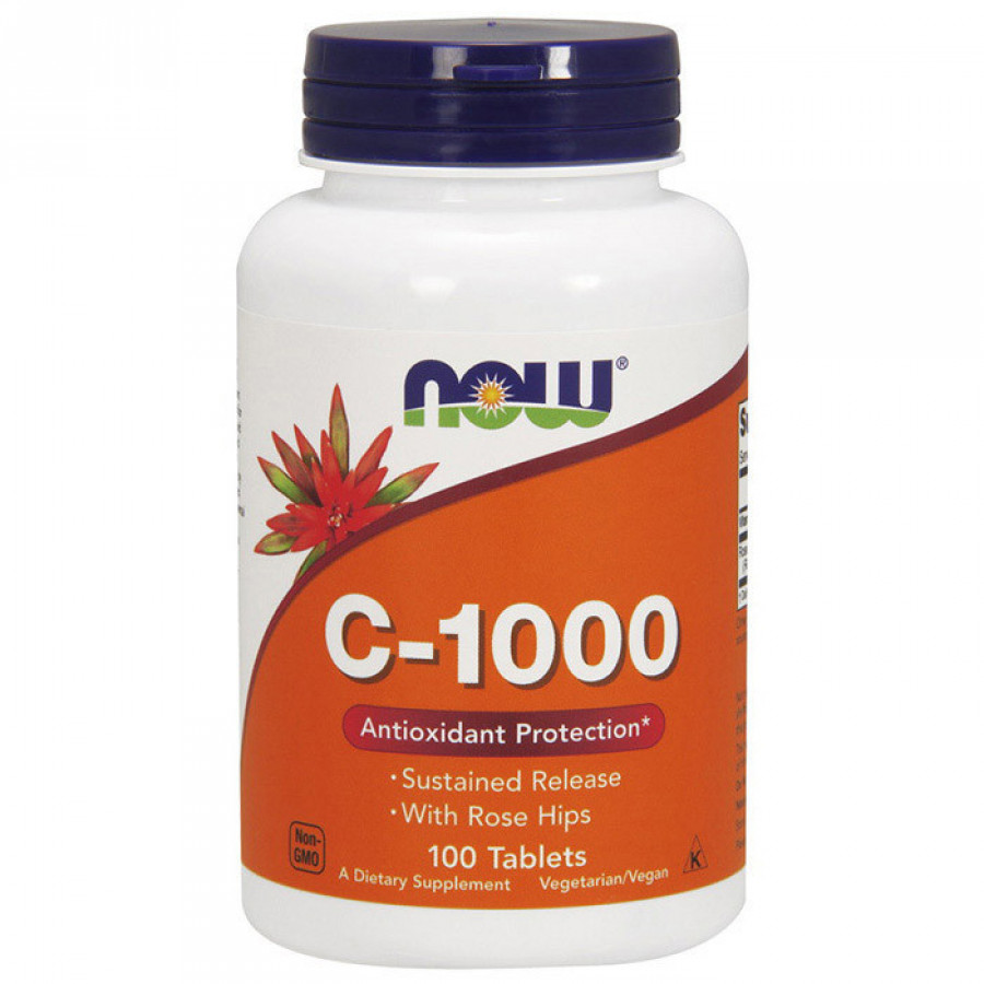 Витамин С с шиповником и биофлавоноидами "C-1000 with rose hips & bioflavonoids" Now Foods, 1000 мг, 100 табл