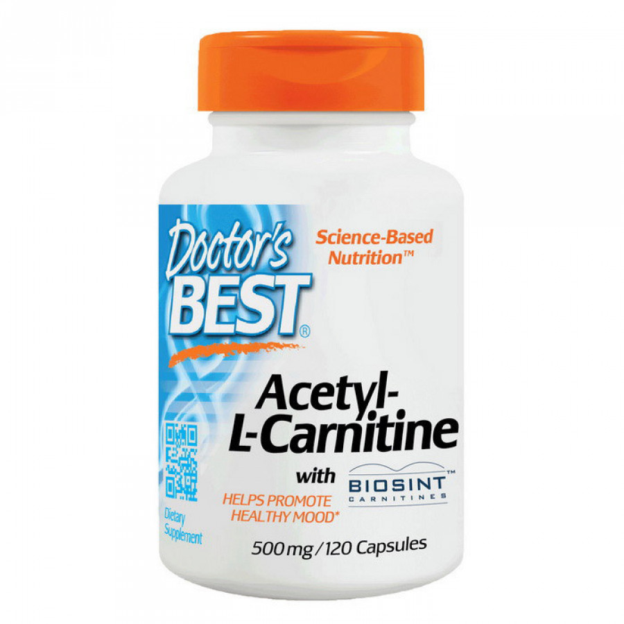 Ацетил-L-карнитин "Acetyl-L-Carnitine" 500 мг, Doctor's Best, 120 капсул