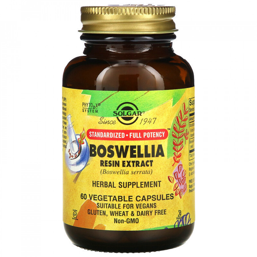 Экстракт смолы босвеллии "Boswellia Resin Extract" Solgar, 60 капсул