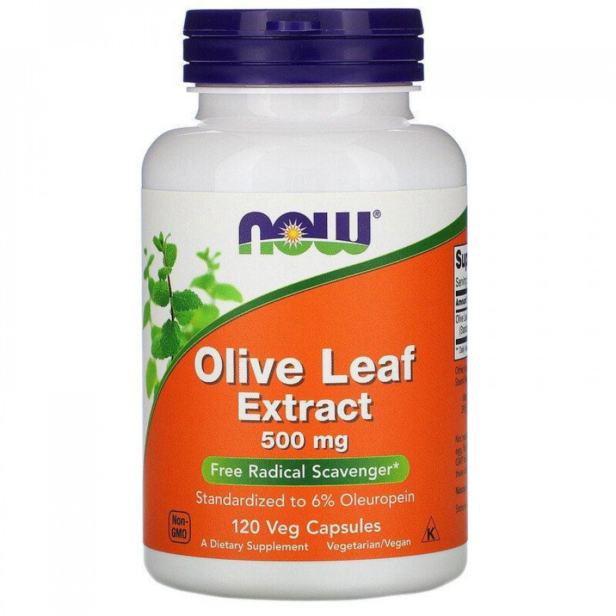 Экстракт из листьев оливкового дерева "Olive Leaf Extract" Now Foods, 500 мг, 120 капсул