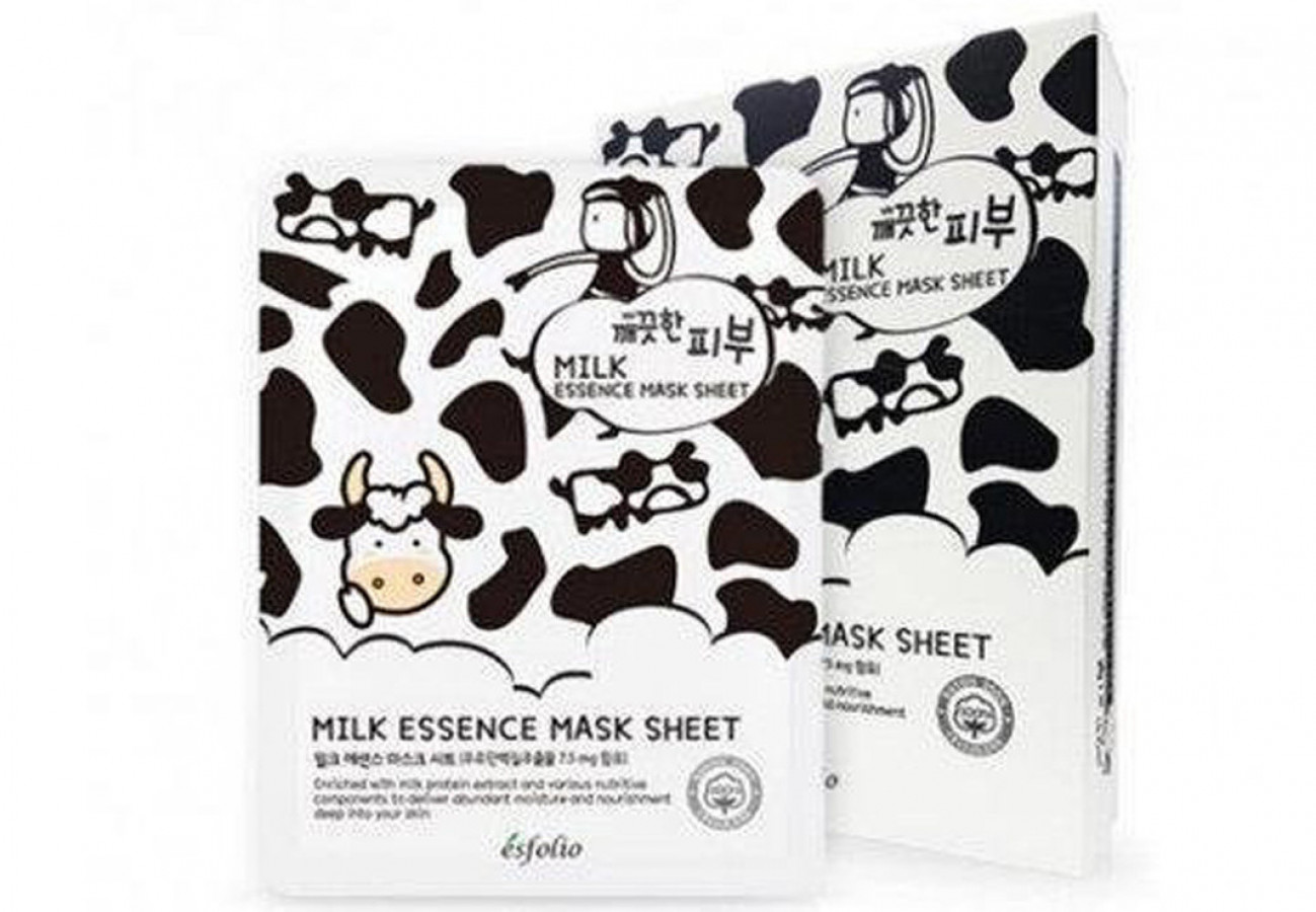 Маска для лица Pure Skin Milk Essence Mask Sheet, Esfolio, тканевая c молоком, 25 г
