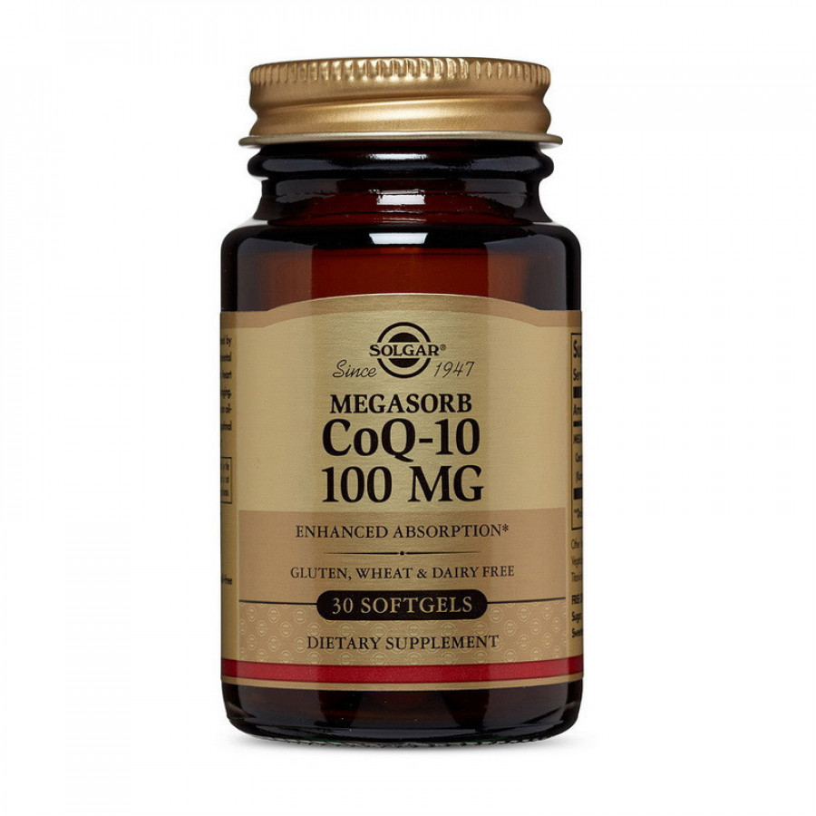 Мегасорб с коэнзимом Q-10 "Megasorb CoQ-10" 100 мг, Solgar, 30 капсул