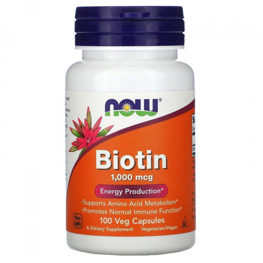 Биотин "Biotin" Now Foods, 1000 мкг, 100 капсул