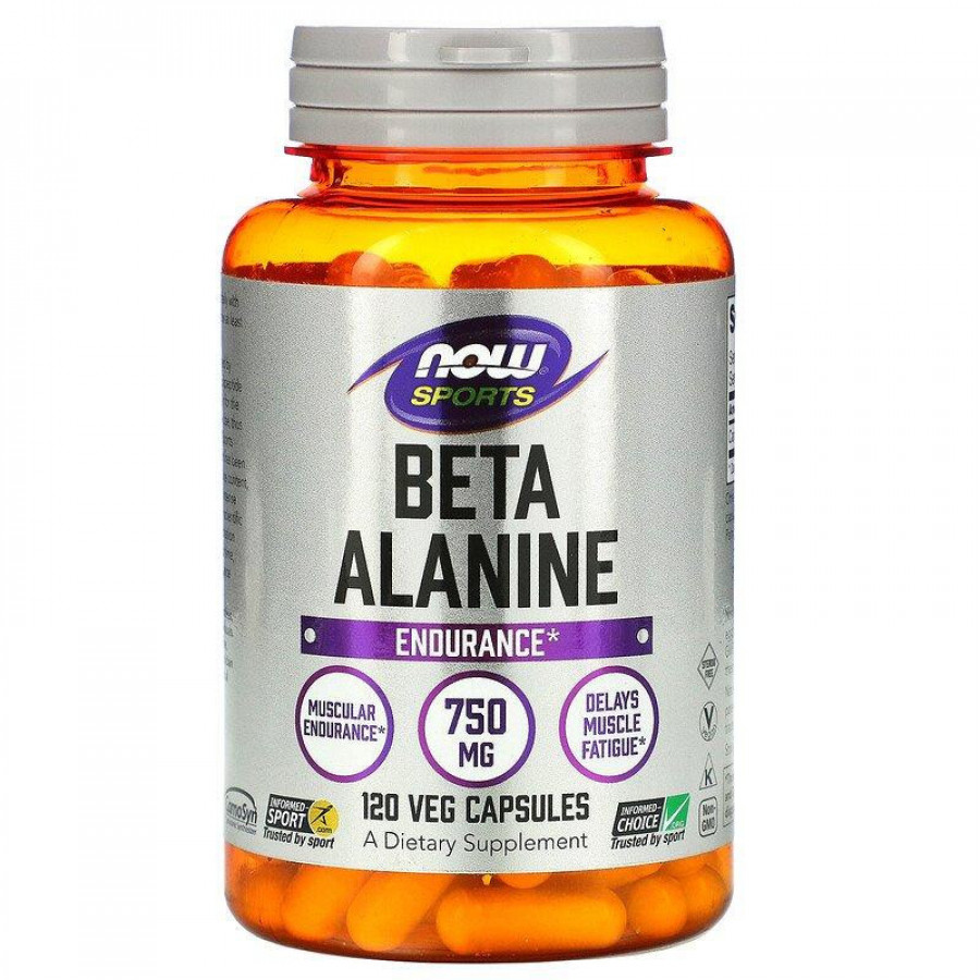Бета-аланин "Beta-Alanine" Now Foods, 750 мг, 120 капсул