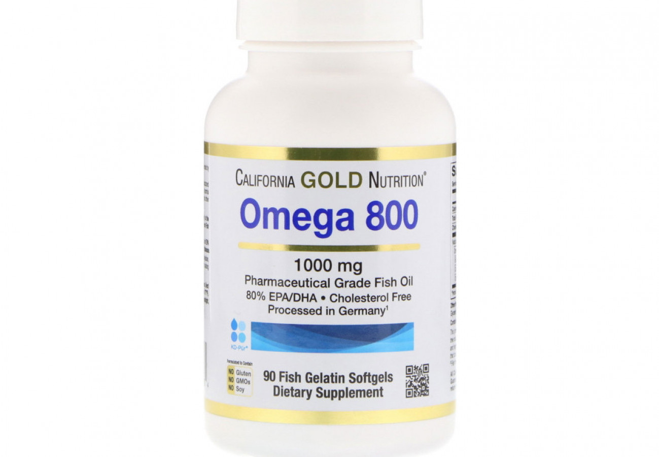 Omega 800, California Gold Nutrition, рыбий жир 80% EPA/DHA, 1000 мг, 90 капсул