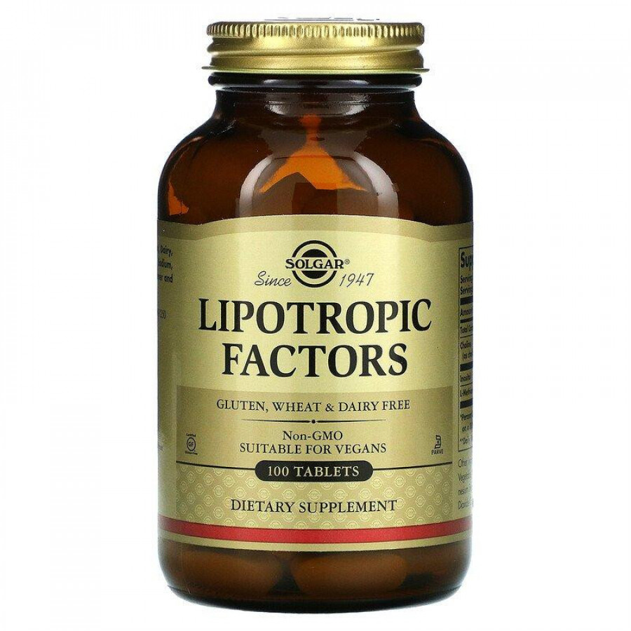 Липотропные факторы "Lipotropic Factors" Solgar, 100 таблеток