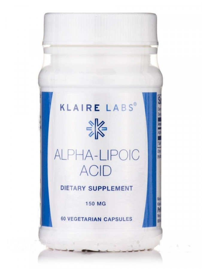 Альфа-липоевая кислота Klaire Labs (Alpha-Lipoic Acid) 150 мг 60 вегетарианских капсул