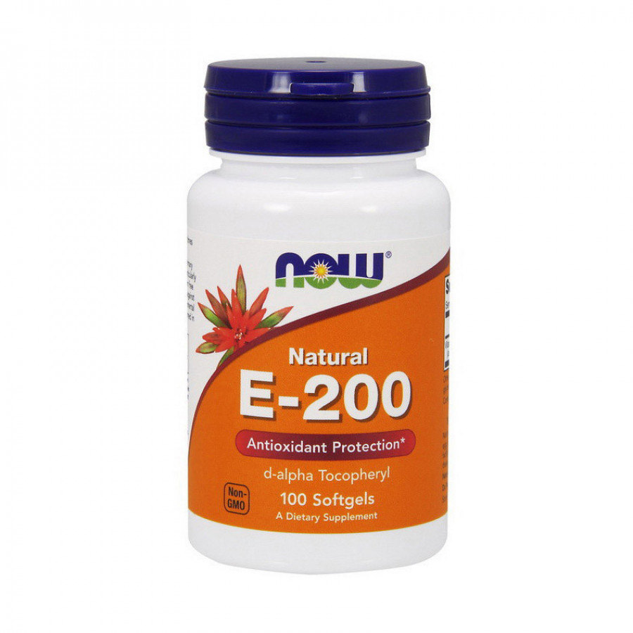 Витамин Е "E-200" Now Foods, 200 МЕ/134 мг, 100 желатиновых капсул