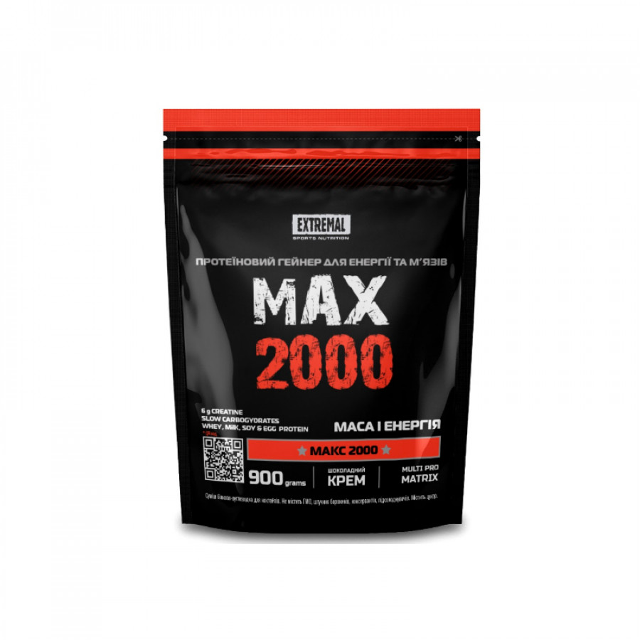 MAX 2000, EXTREMAL, гейнер, ассортимент вкусов, 900 г