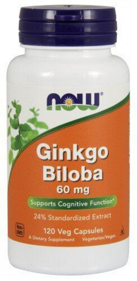 Гинкго Билоба, 60 мг, Now Foods, 120 капсул