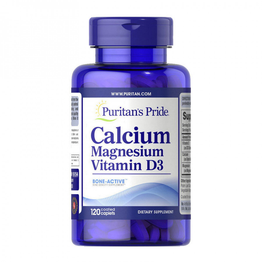 Кальций, магний, витамин D3 "Calcium Magnesium Vitamin D3" Puritan's Pride, 120 таблеток