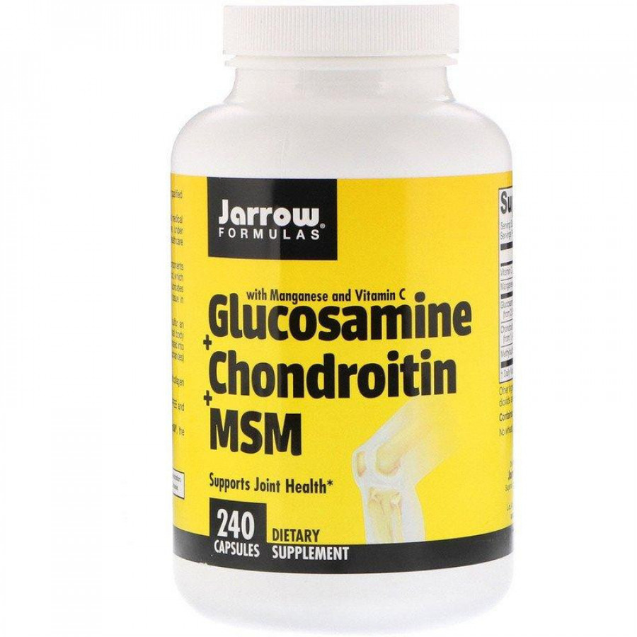 Глюкозамин, хондроитин, МСМ с марганцем и витамином С, Jarrow Formulas, 240 капсул