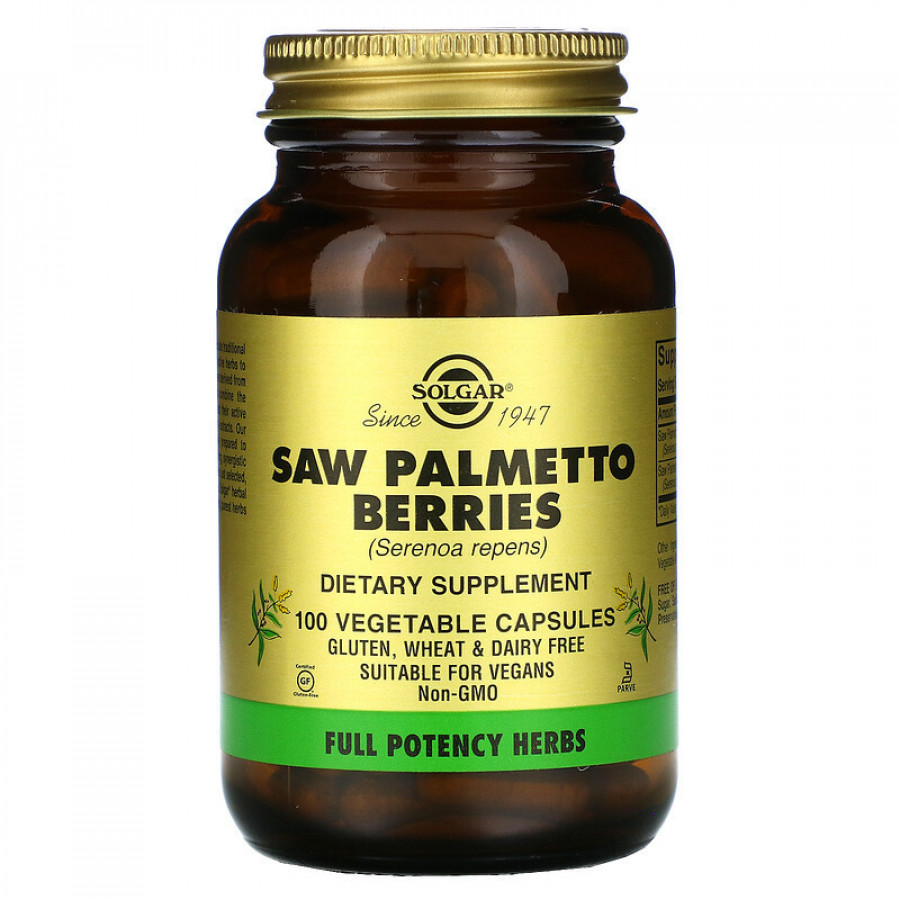 Экстракт плодов пальмы сереноа "Saw Palmetto Berry Extract" Solgar, 60 капсул