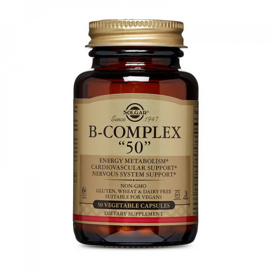 Комплекс витаминов группы B "B-Complex 50" Solgar, 50 капсул