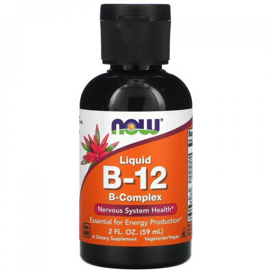 Жидкий витамин B12, В-комплекс "B-12 Liquid B-Complex" Now Foods, 59 мл