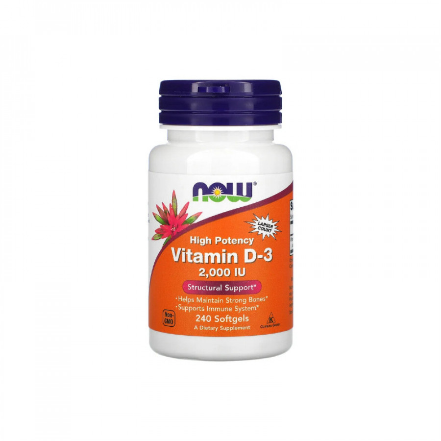 Витамин Д3 Vitamin D-3, Now Foods, 2000 МЕ, 240 капсул