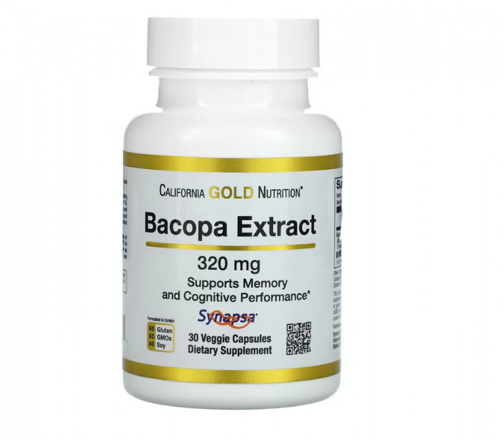 Экстракт бакопы "Bacopa Extract" California Gold Nutrition, 320 мг, 30 капсул