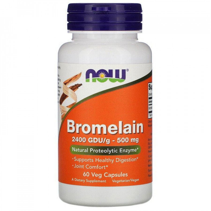 Бромелайн "Bromelain", Now Foods, 500 мг, 60 капсул