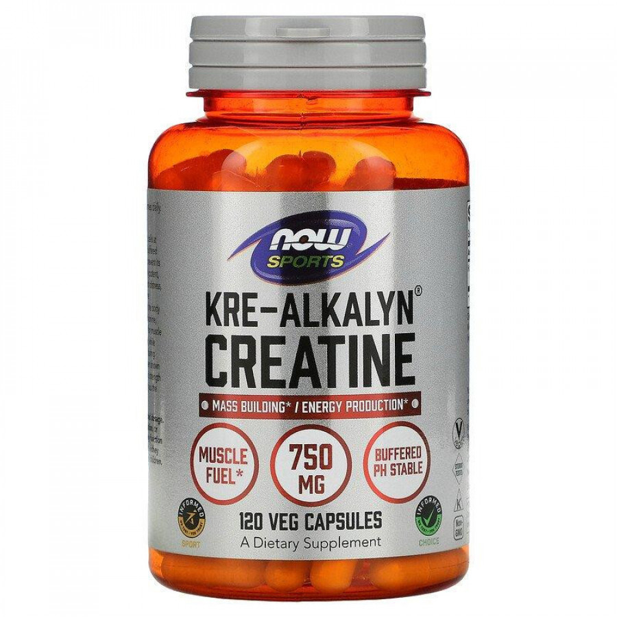 Креалкалин креатин "Kre-Alkalyn Creatine" Now Foods, Sports, 120 капсул