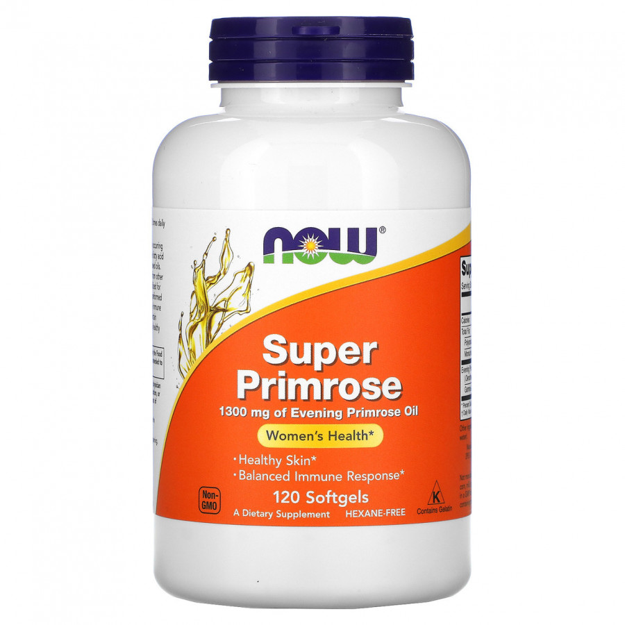 Масло вечерней примулы "Super Primrose" 1300 мг, Now Foods, 60 капсул