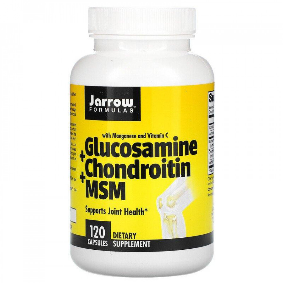 Глюкозамин, хондроитин, МСМ с марганцем и витамином С, Jarrow Formulas, 120 капсул