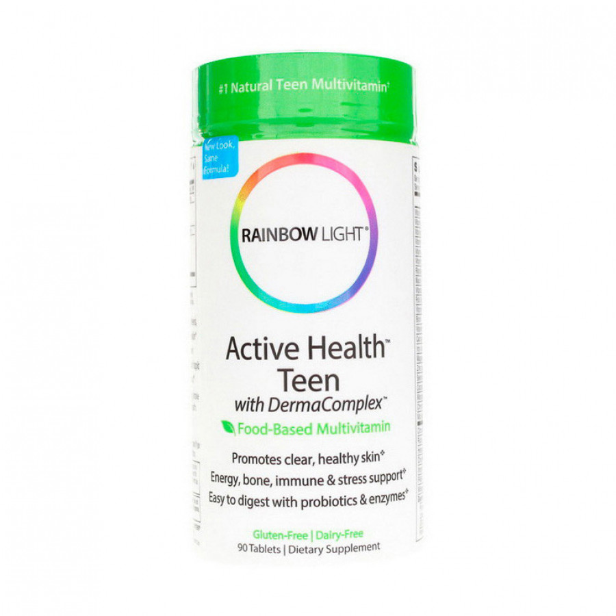 Поливитамины для подростков, Active Health Teen with DermaComplex, Rainbow light, 90 таблеток