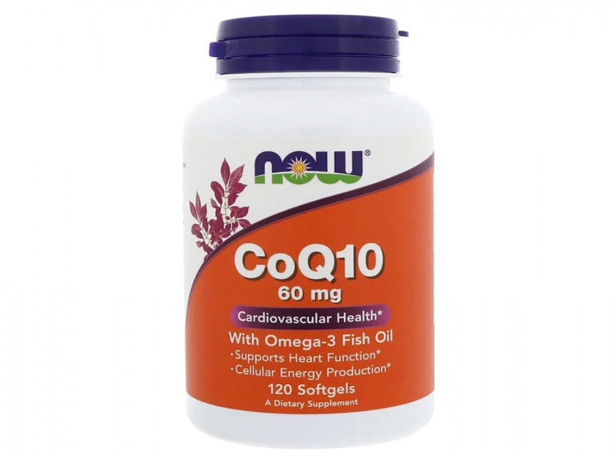Co Q10 с омега-3, Now Foods, 60 мг, 120 капсул
