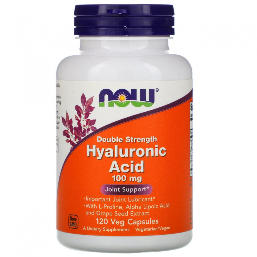 Гиалуроновая кислота двойной концентрации "Hyaluronic Acid" Now Foods, 100 мг, 120 капсул