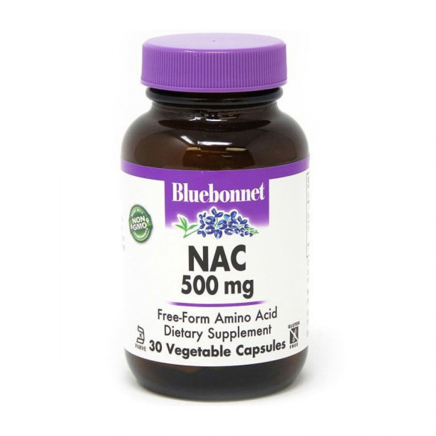 N-ацетилцистеин "NAC" Bluebonnet Nutrition, 500 мг, 30 капсул