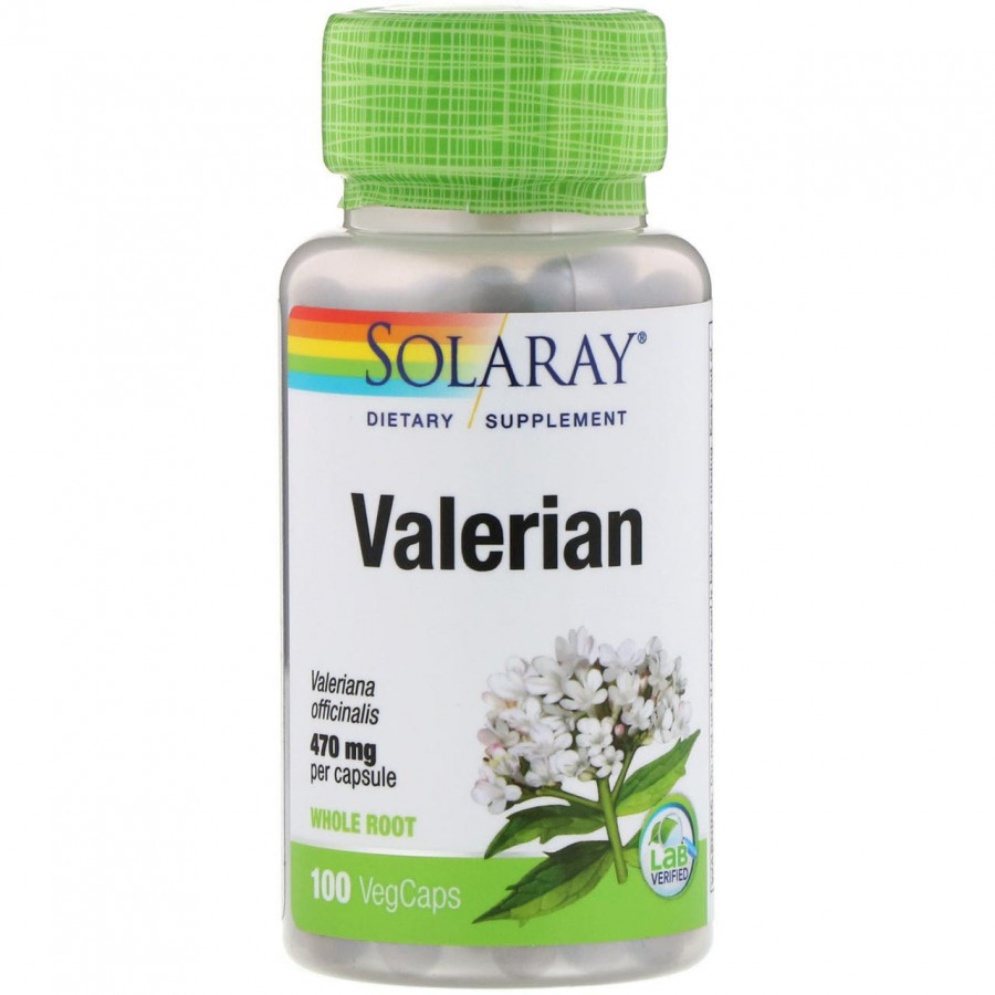 Валериана "Valerian" Solaray, 470 мг, 100 капсул