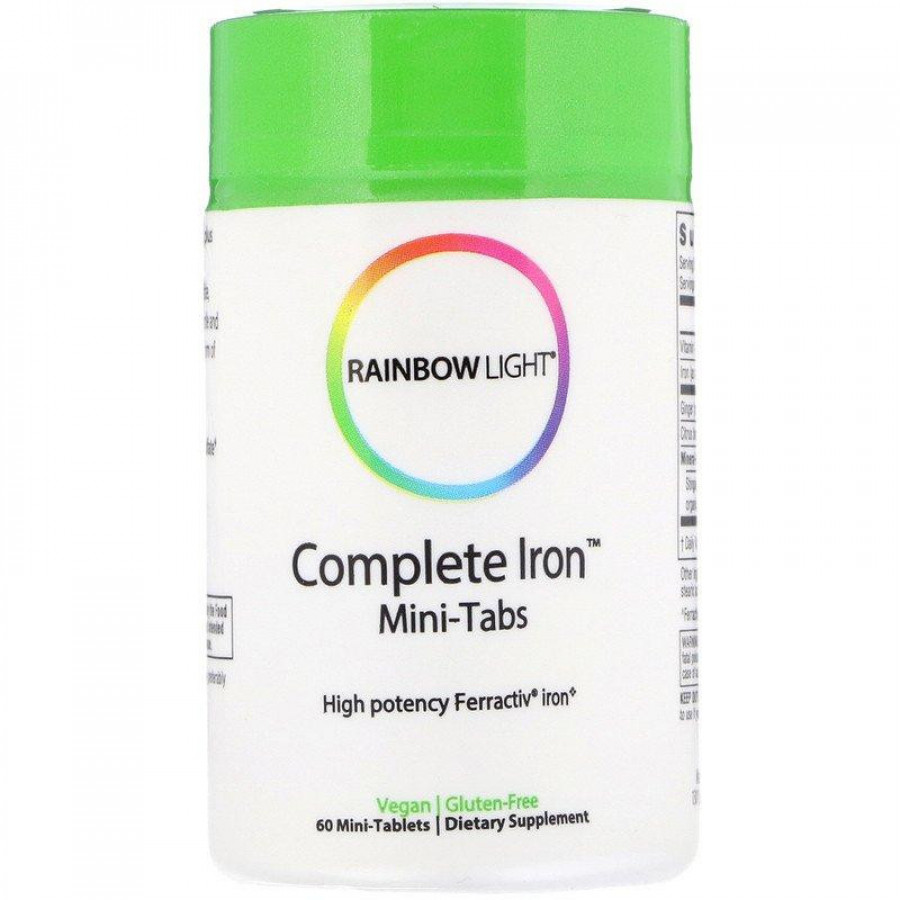 Комплекс железа, витамина С и биофлавоноидов "Complete Iron" Rainbow Light, 60 мини-таблеток