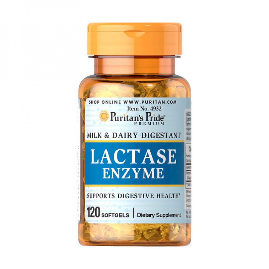 Ферменты лактазы "Lactase Enzyme" Puritan's Pride, 120 капсул