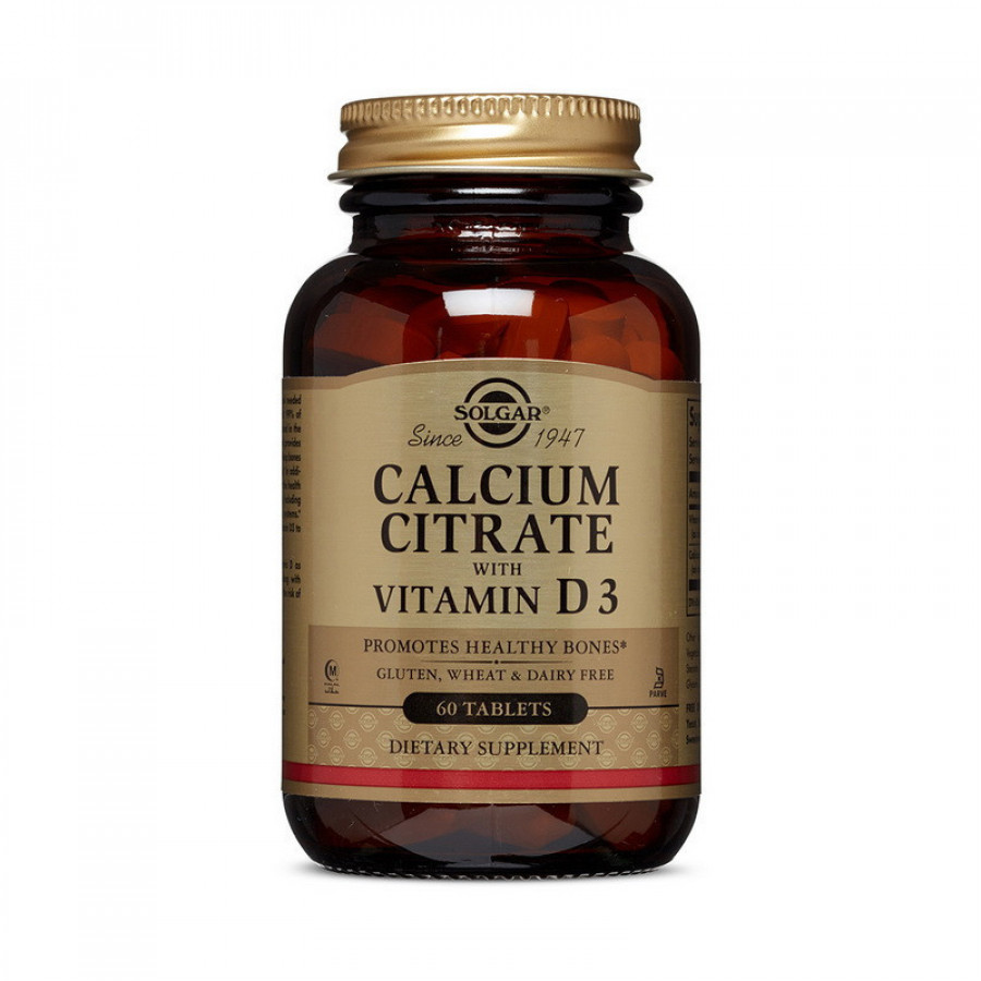 Цитрат кальция с витамином D3 "Calcium Catrate with Vitamin D3" Solgar, 60 таблеток