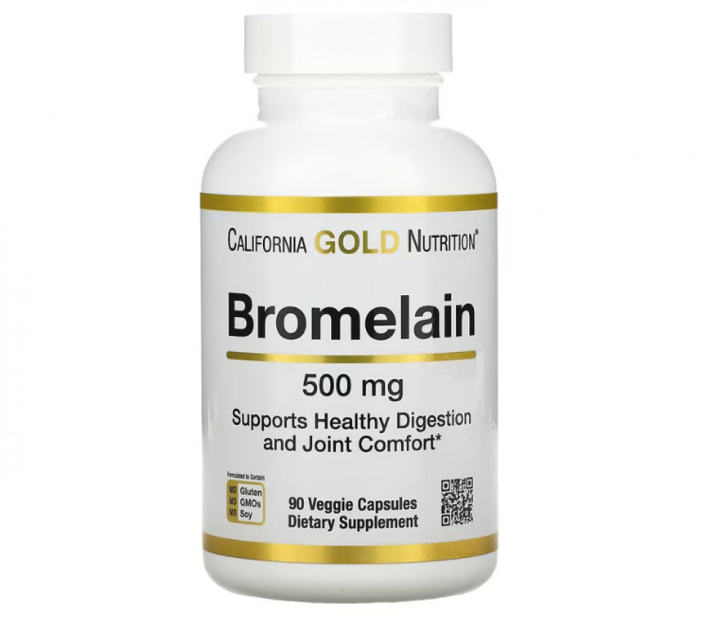 Бромелайн "Bromelain" California Gold Nutrition, 500 мг, 90 капсул