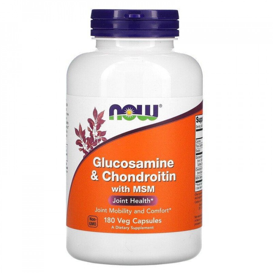 Глюкозамин, хондроитин и МСМ "Glucosamine & Chondroitin with MSM" Now Foods, 180 капсул