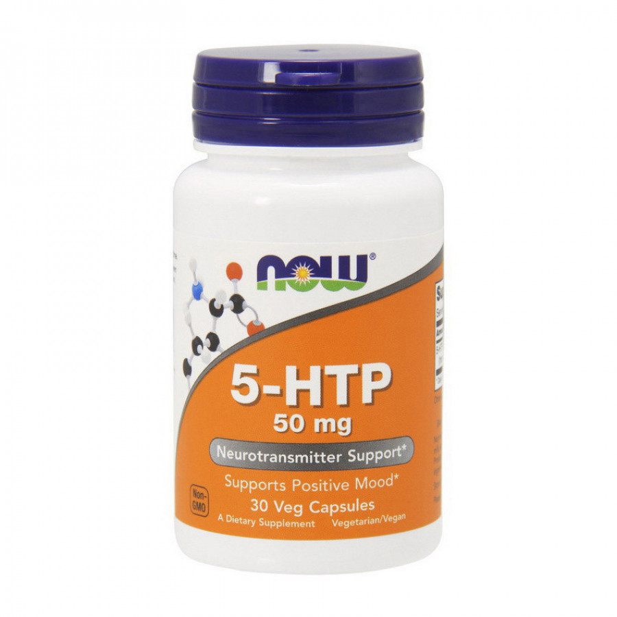 5-HTP 5-гидрокситриптофан, Now Foods, 50 мг, 30 капсул