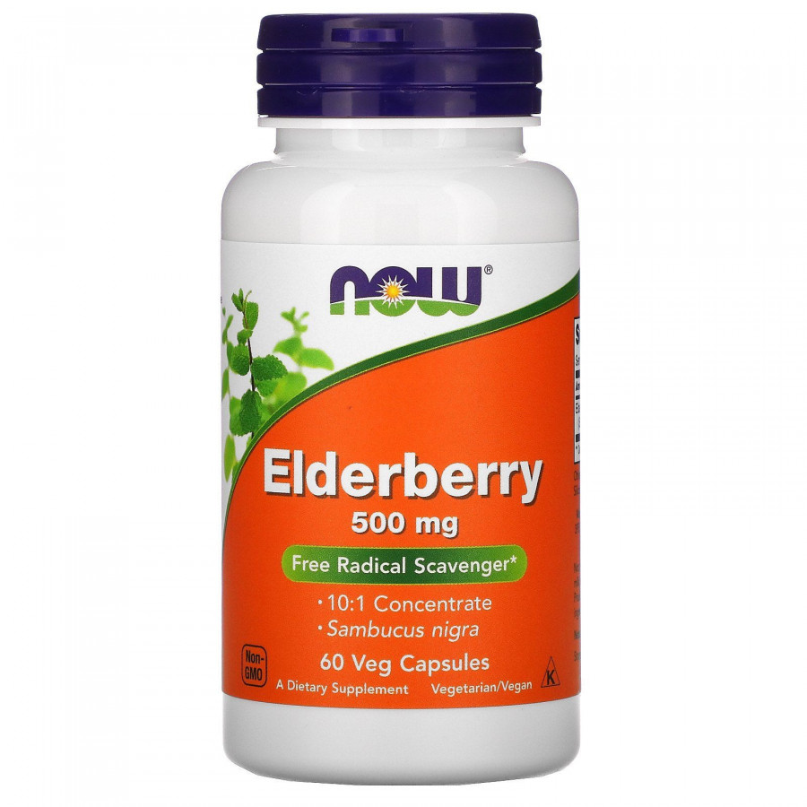 Бузина Now Foods (Elderberry) 500 мг 60 растительных капсул