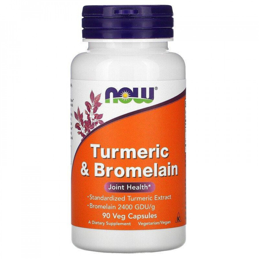 Куркума и бромелайн "Turmeric & Bromelain", Now Foods, 90 капсул