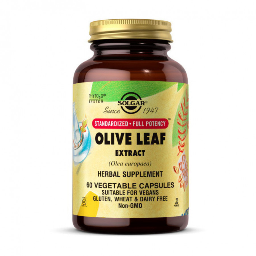 Экстракт из листьев оливы "Olive Leaf Extract" Solgar, 225 мг, 60 капсул